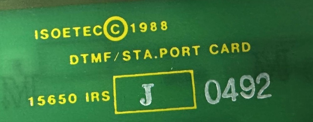 Executone Isoetec 15650 DTMF/STA Port Card IRS J