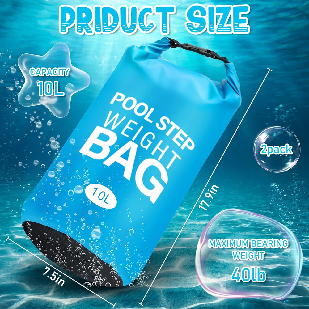 Pool Step Weights, Pool Ladder Weights for above Ground Pools, 2 Pack 10L/25LB 5