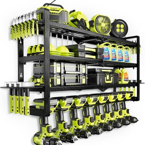 HIPIDIAN LARGE POWER TOOL ORGANIZER WALL MOUNT - DARK BLACK