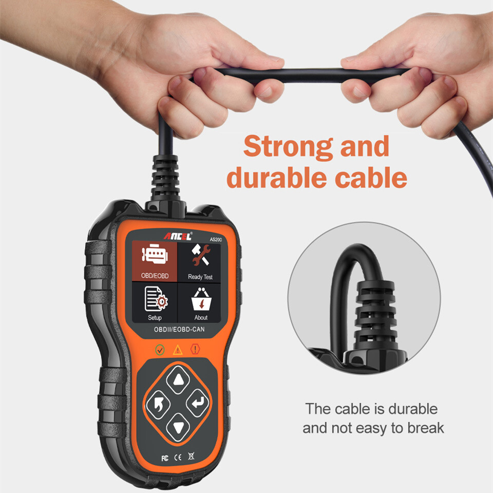 AS200 OBD2 Scanner Universal 12V Car Fault Code Reader Engine Diagnostic Tool