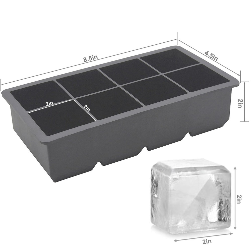 Large Ice Cube Trays 2 Pack,Big Ice Cube Molds with Removable Lids,Easy Relea...