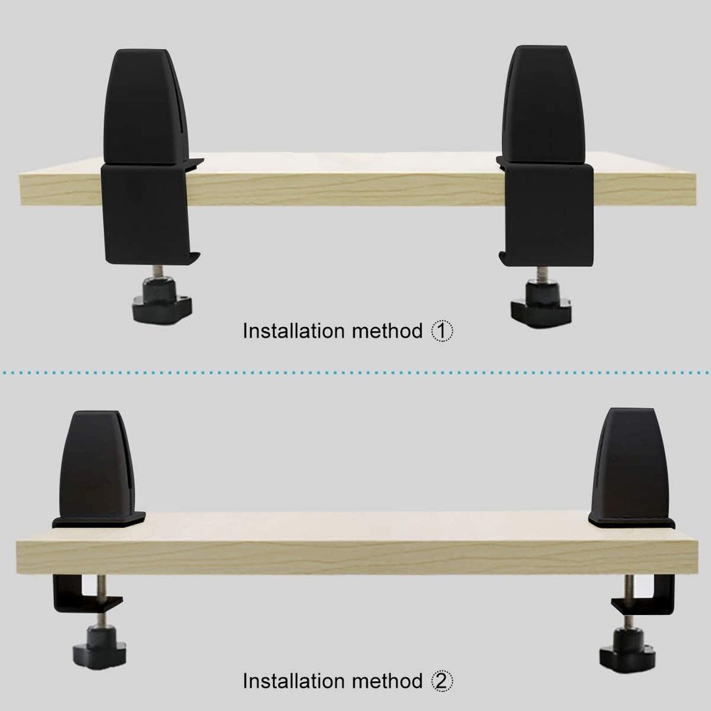 Sneeze Guard Support Clamp for 1/8" to 51" Thick Panel Adjustable Desk Divide...