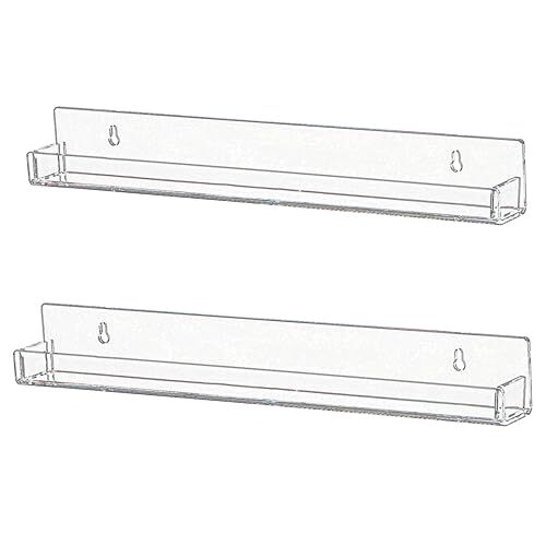 Nail Polish Rack Wall Mounted Shelf 2 Pack,Clear Kids Wall Clear-2 Pack