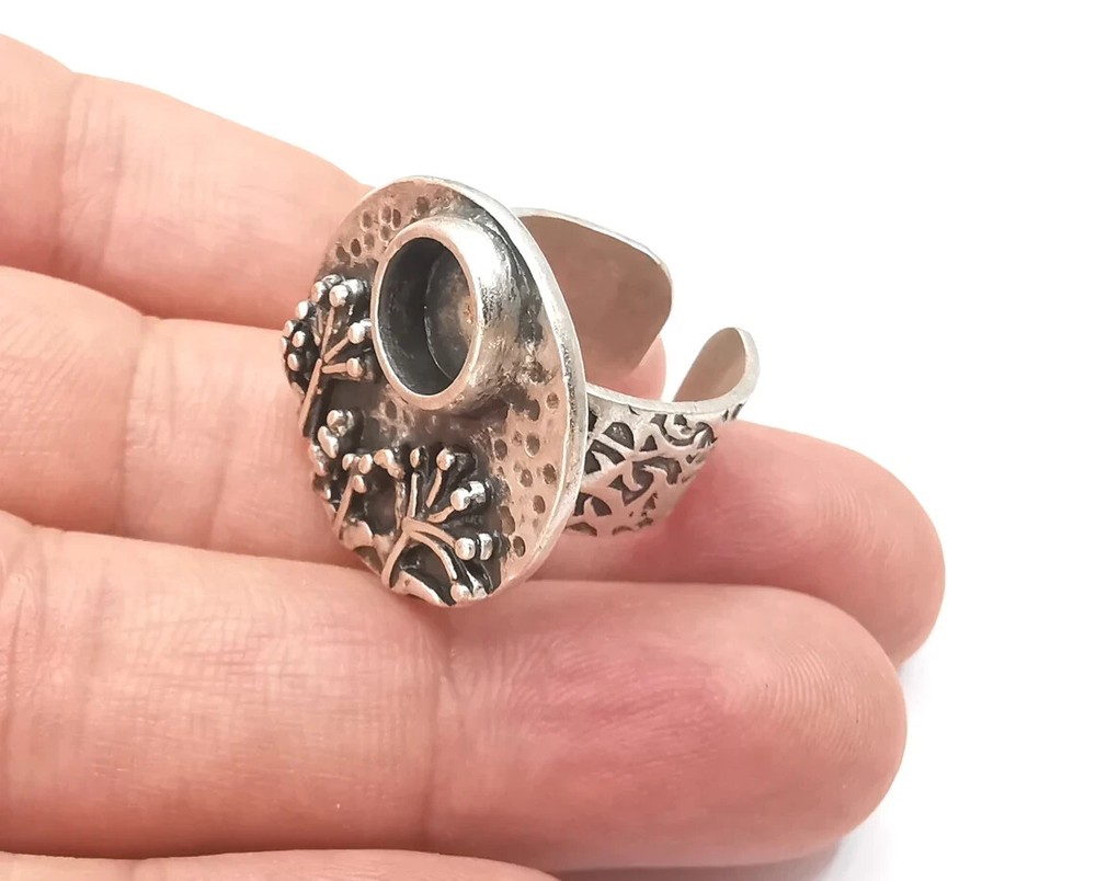 Tree Ring Blanks Settings, Cabochon Mounting, Adjustable Resin Ring Base Bezels