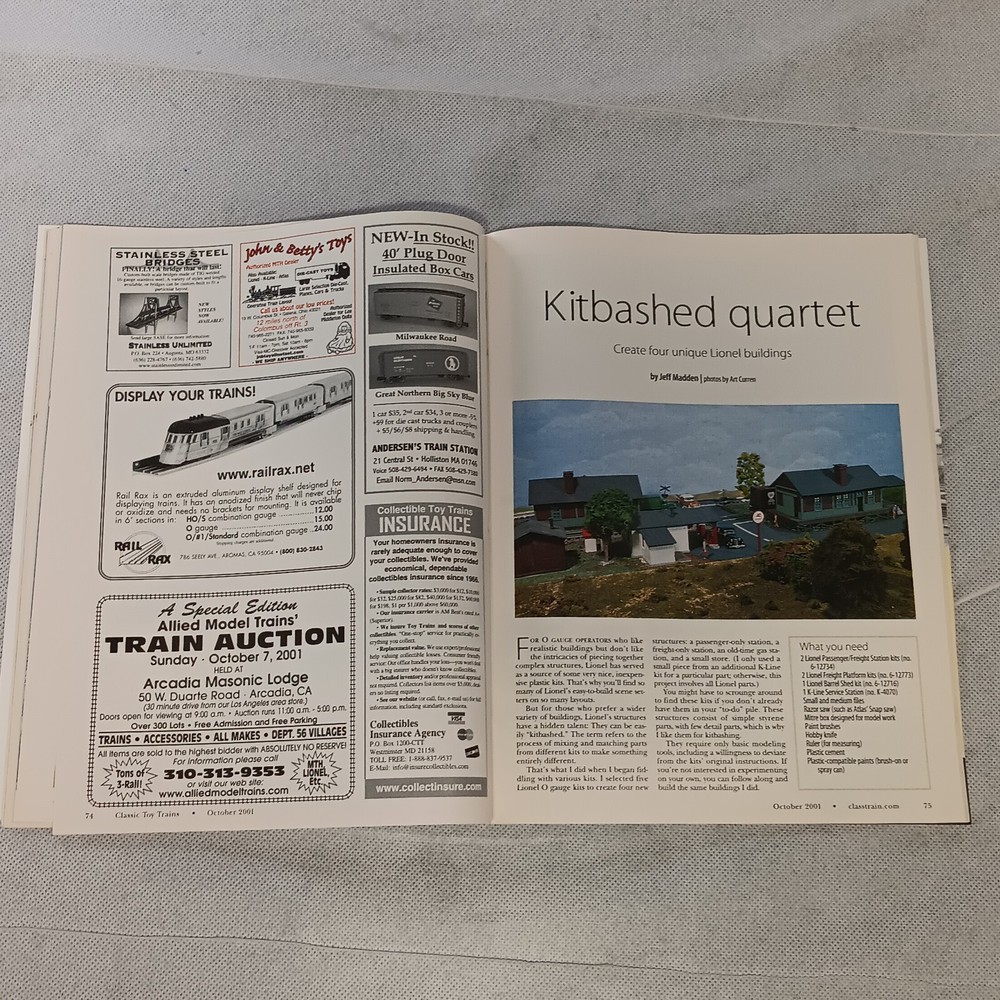 Classic Toy Trains Magazine October 2001