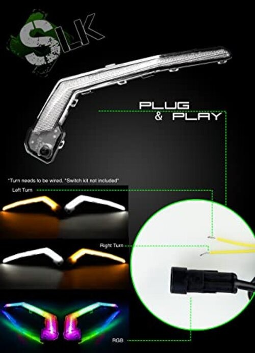 X3 LED Turn Signal with Chasing Color - Bluetooth APP Control - Front