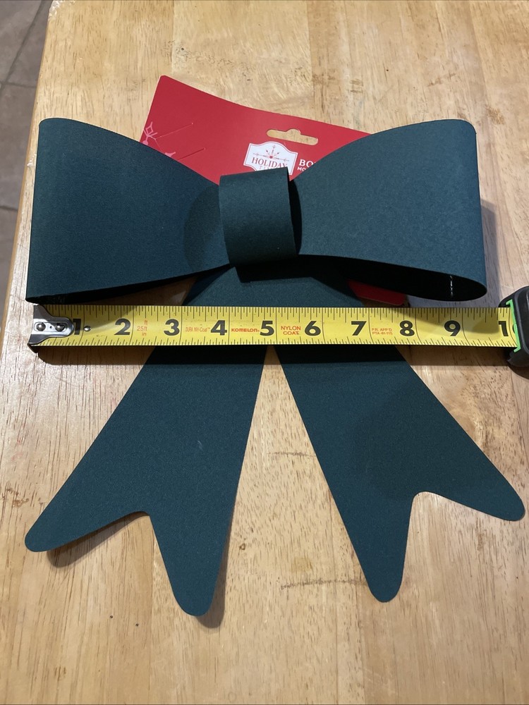 New Holiday time dark green decorative bow
