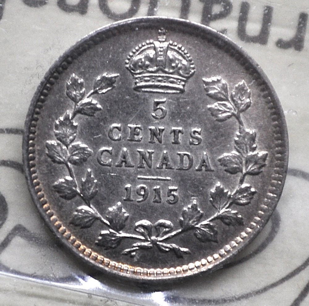 1915 Canada 5 cents ICCS graded VF-30