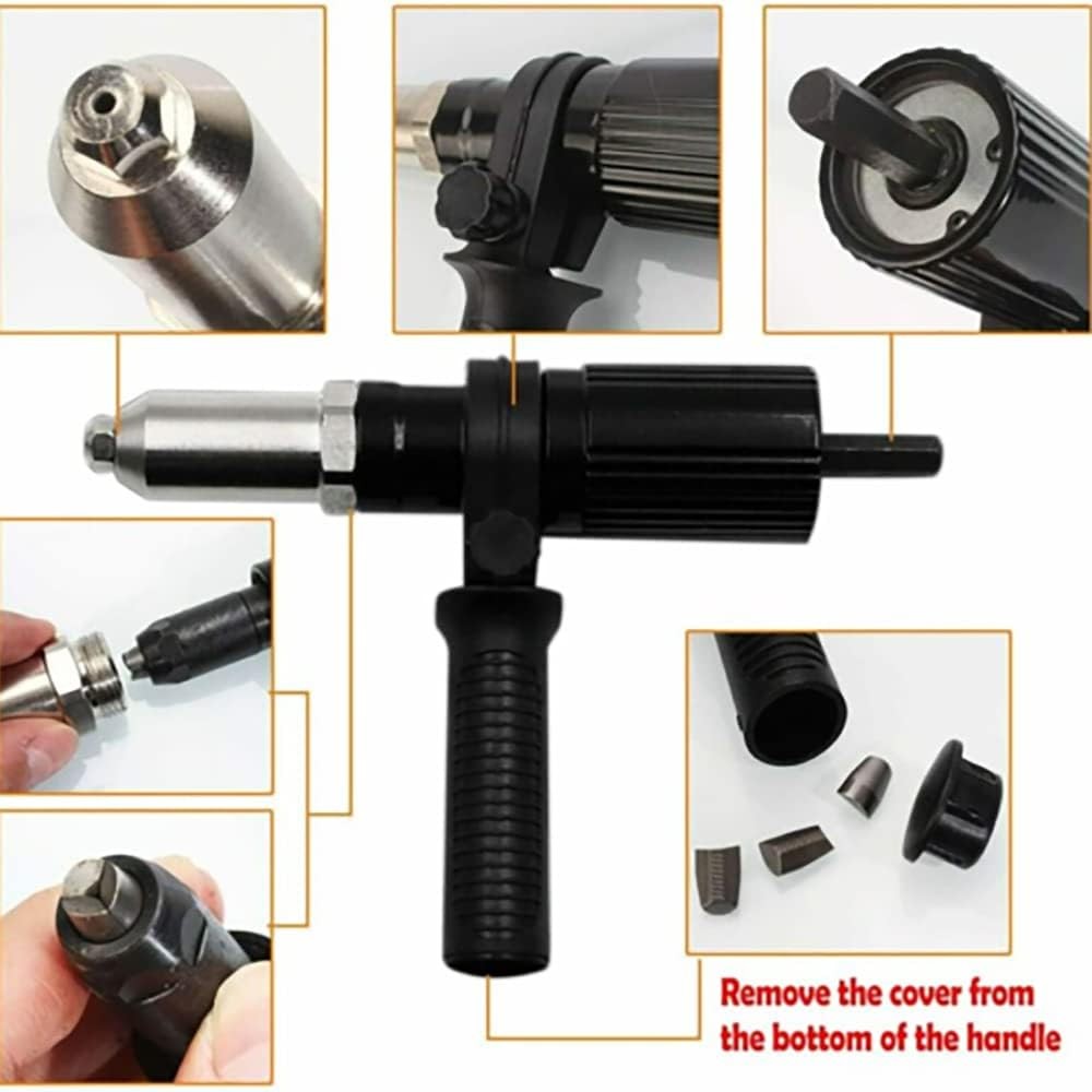 Rivet Gun Adapter Kit,Electric Power Drill Rivet Attachment,Easy Processing