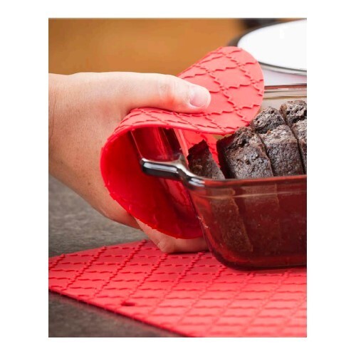 TableCraft Silicone 7pc Kitchen Tool & Trivet Set - Red