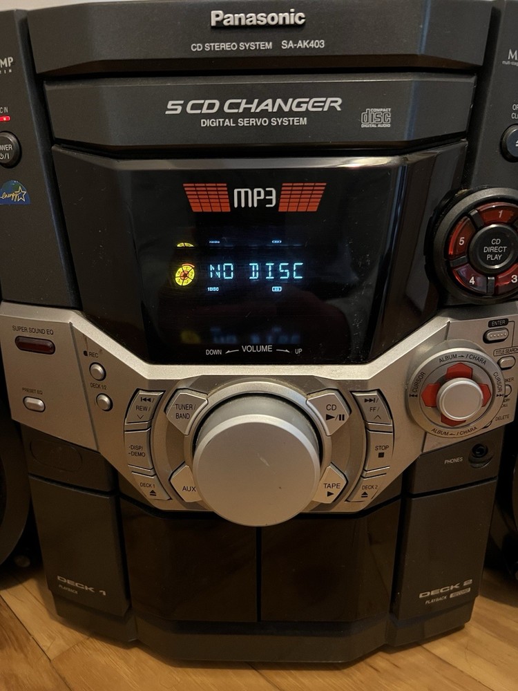 Panasonic Sa-ak403 5 Disk Cd Changer With Cassette