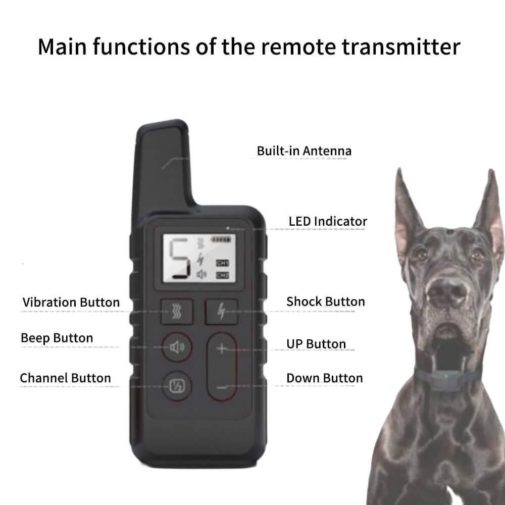Dog Training Collar with Remote Electric Shock Control Orange Waterproof