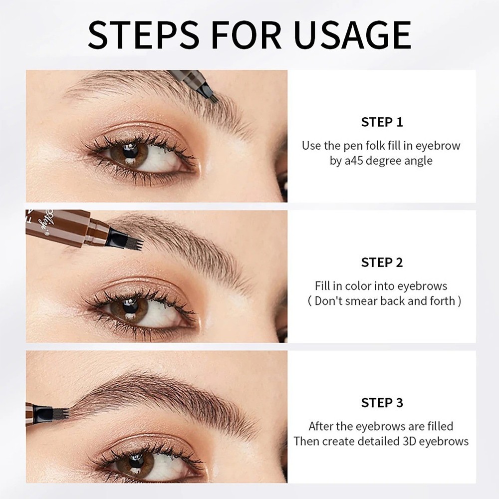 5PCS Microblading Brow Pen 3D Fork Tip Waterproof Eyebrow Tattoo Set