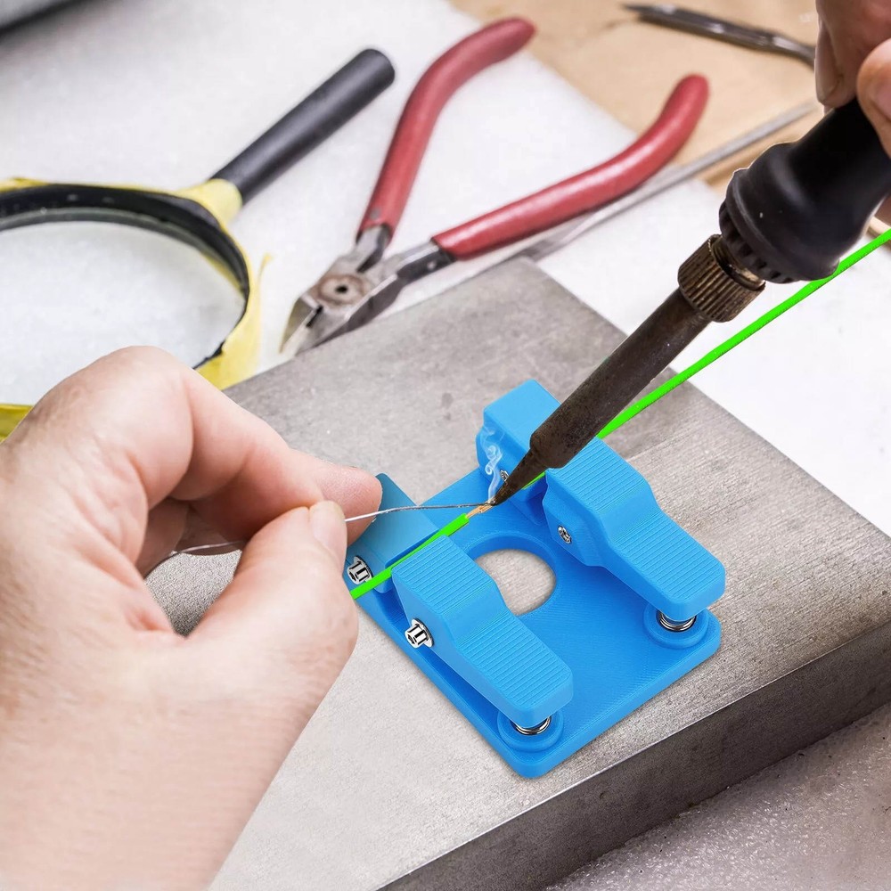 Blue Adjustable Welding Soldering Station Silicone Wire Clamp Bracket Worktable