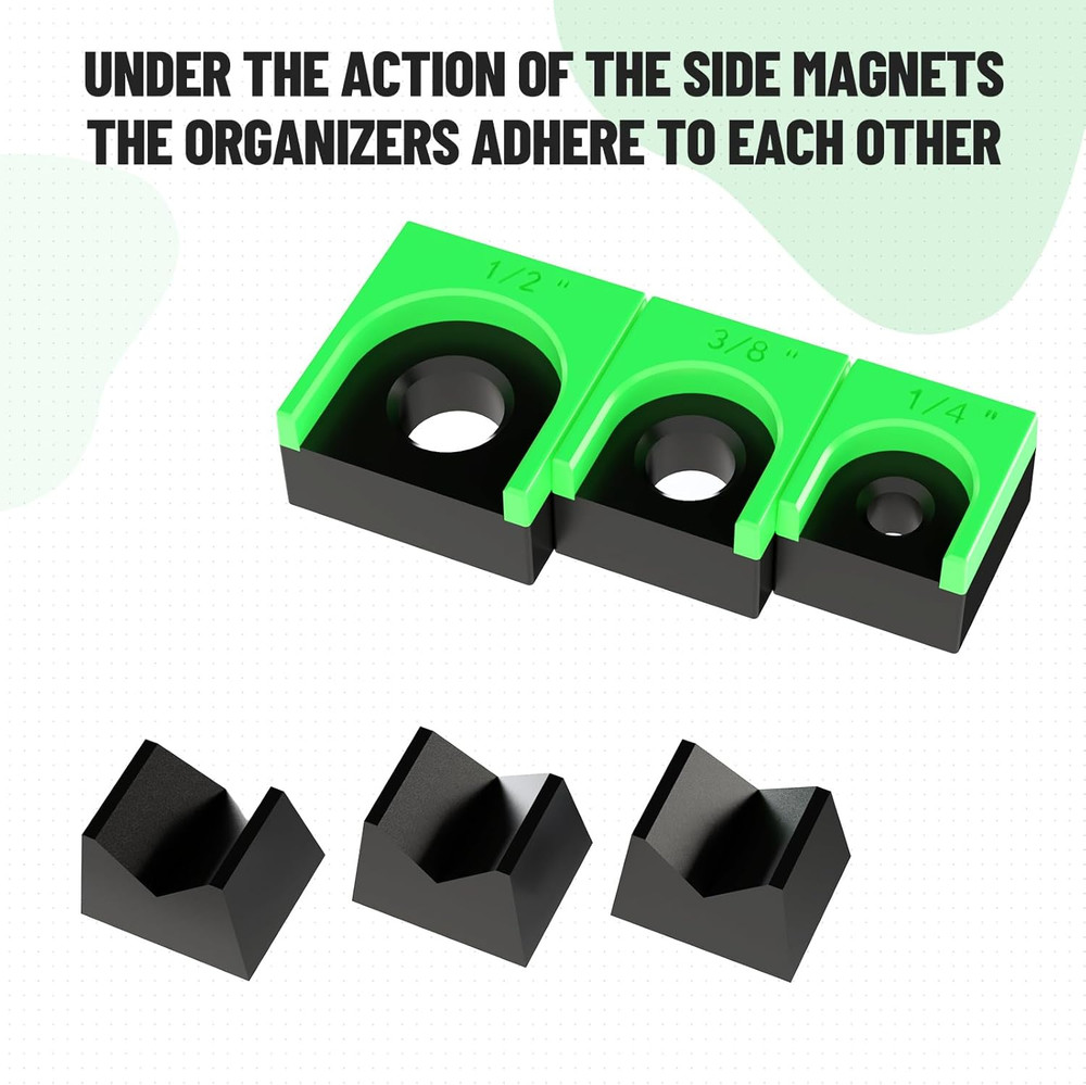 Magnetic Ratchet Organizer 3-Pack Tool Storage Trays for Garage Workshop Tools