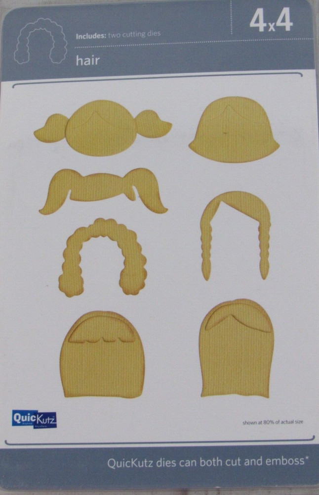 QuicKutz Hair 4x4 2 cutting dies REV-0277-D