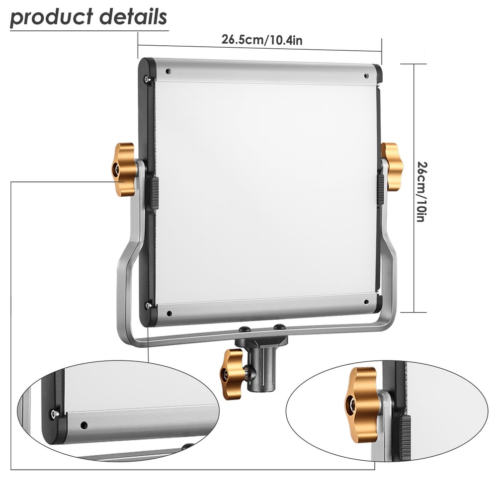 Neewer Dimmable Bi-color LED Video Light Panel with U Bracket Support and Bag
