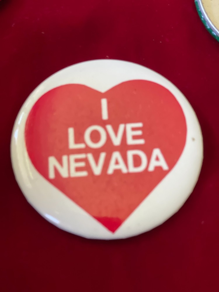 I Love Nevada Heart Pinback Button Lapel Pin 2.5"
