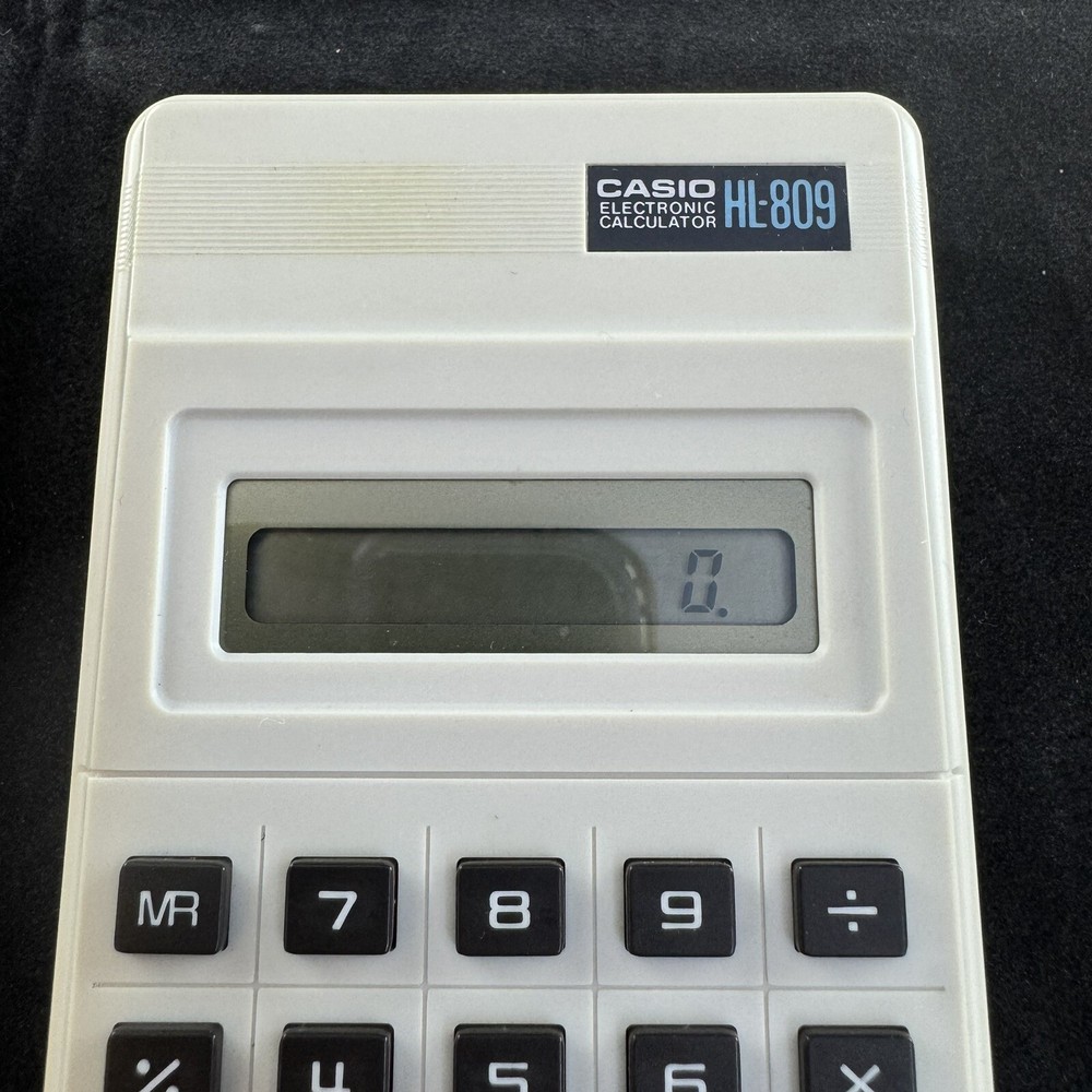 Vintage Casio HL-809 Electronic Calculator W/ Box Instructions Hand Held