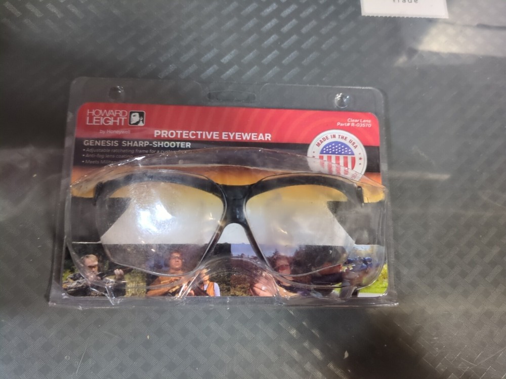 Howard Leight Genesis Glasses Black R-03570 Clear New #54