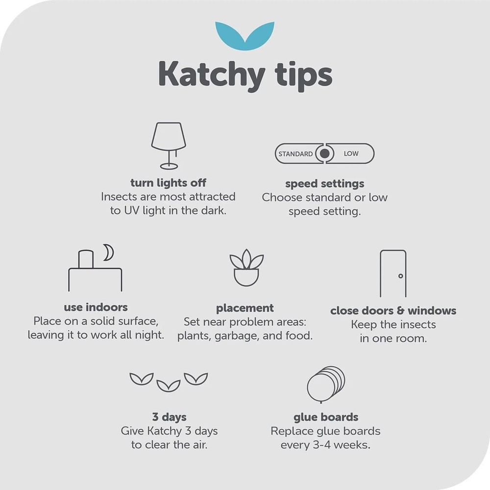 Katchy Automatic Indoor Insect Trap - Black