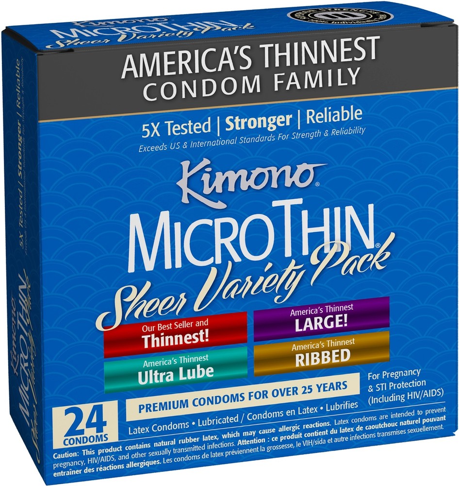 Kimono MicroThin Sheer Condoms Variety Pack - 24 count