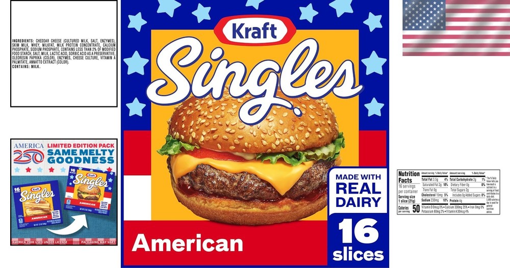 Kraft Singles American Slices, 16 ct Pack