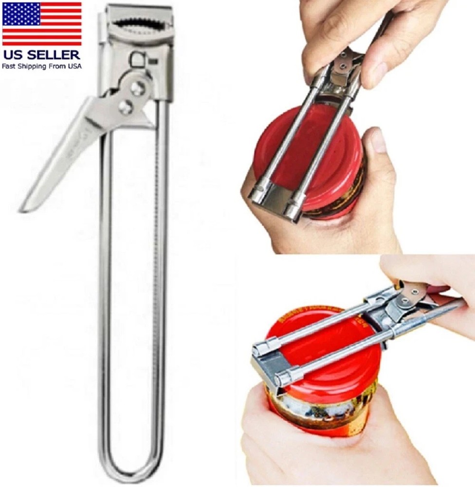 Stainless Steel Can Opener & Adjustable Jar Lid Gripper – Multifunction Kitchen*
