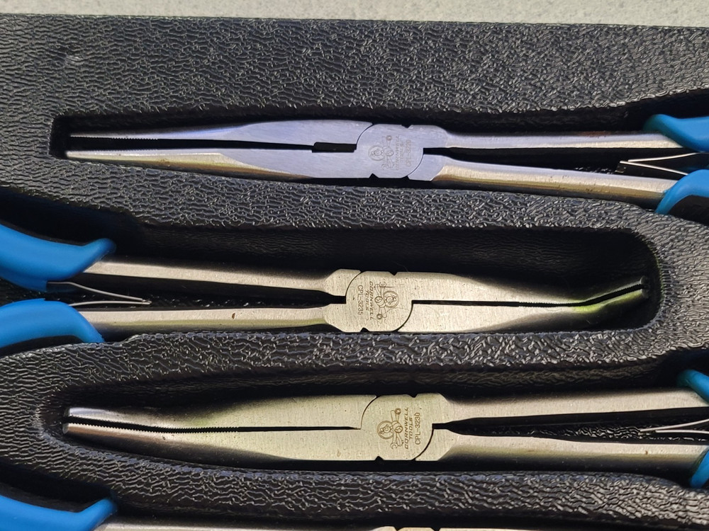CORNWELL TOOLS # CPL302 5 PIECE 11” BLUE HANDLE LONG REACH PLIERS SET
