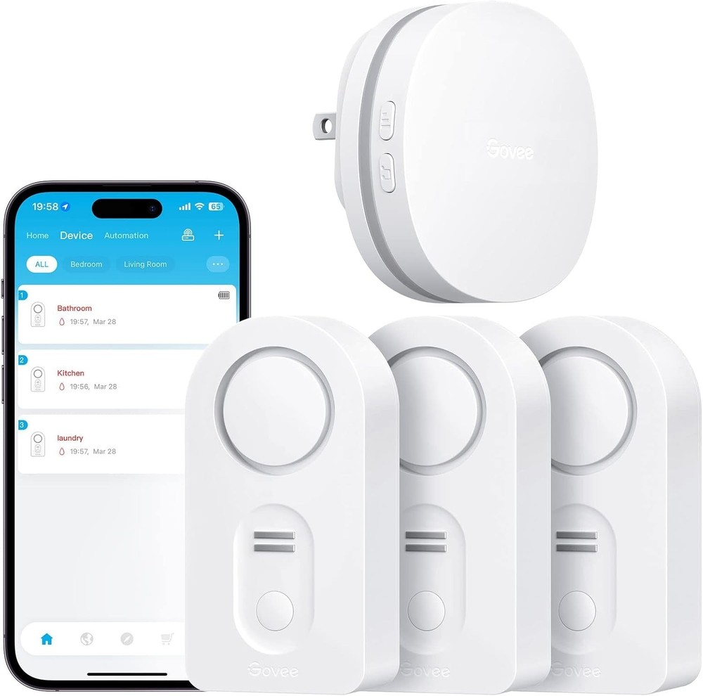 Advanced Water Leak Alert System - 3 WiFi Sensors with Real-time Notifications