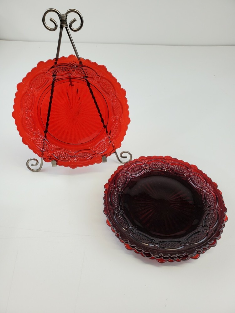 Avon Cape Cod Ruby Red Lunch Plates (Set of 4)