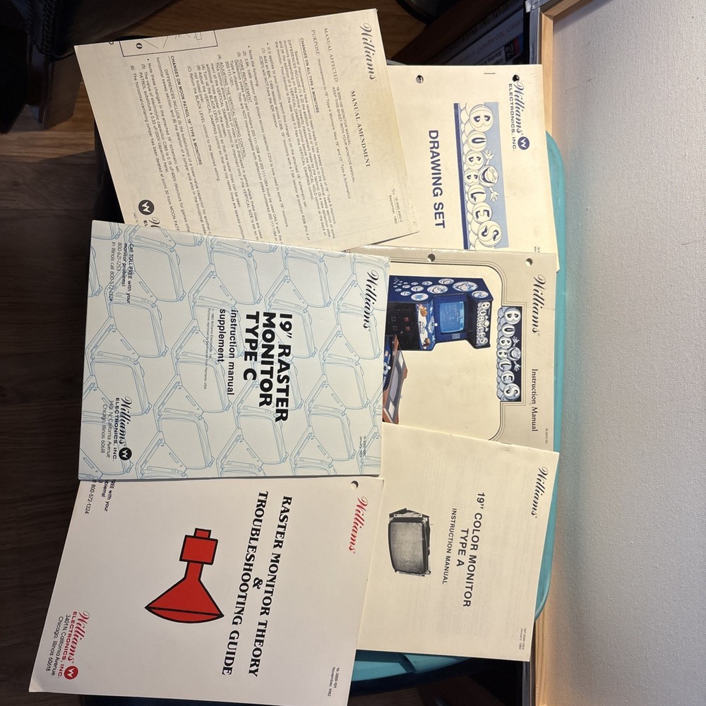 Bubbles Arcade Game Manual Set Very Nice