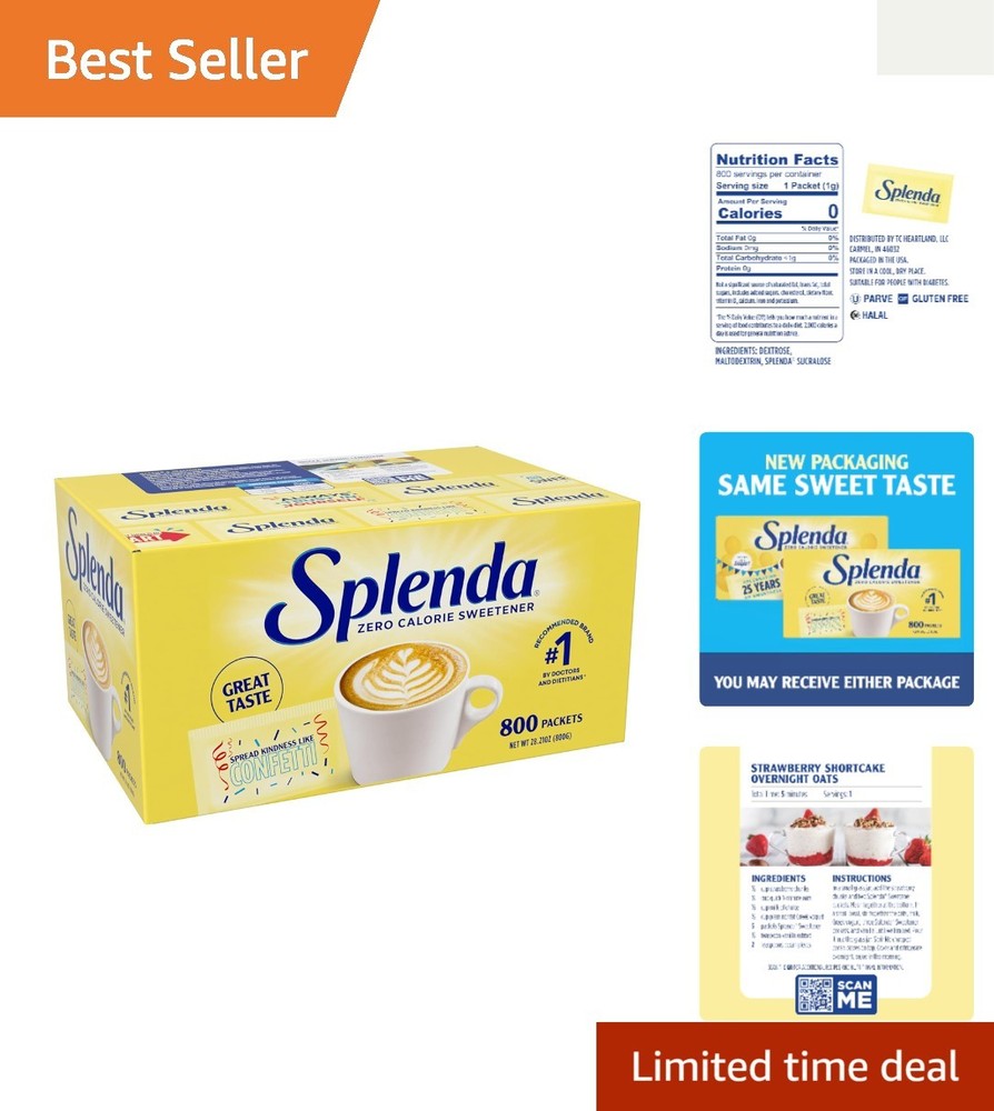 800 Count Zero Calorie Sweetener Pack - Perfect Sugar Replacement for Diabetics