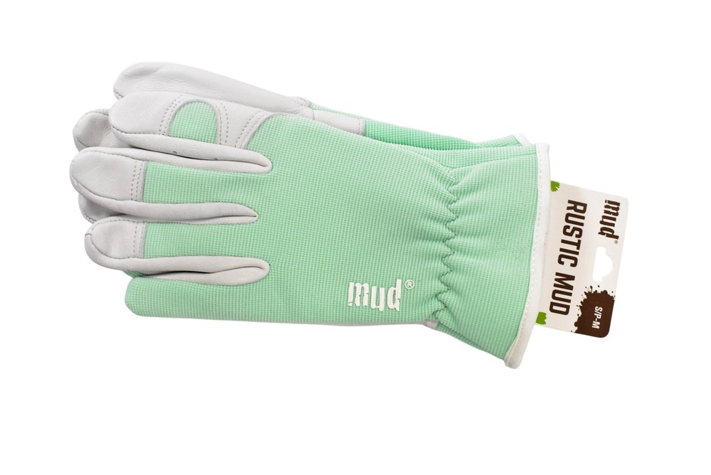 Mud Rustic Mud Garden Gloves 3 Pack Medium Green Leather Gardening Yard Work
