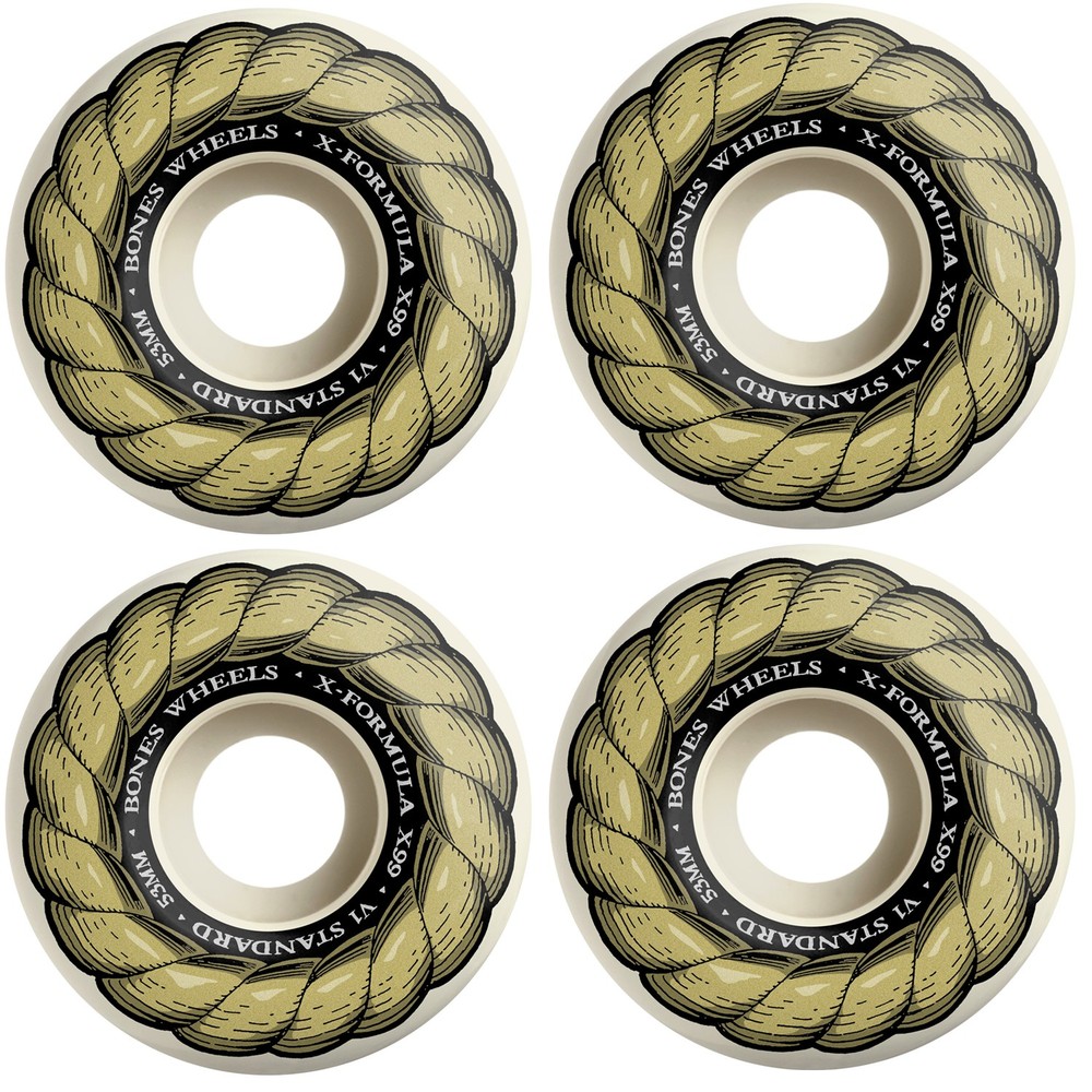 Bones Skateboard Wheels 53mm X-Formula Standard V1 99A White