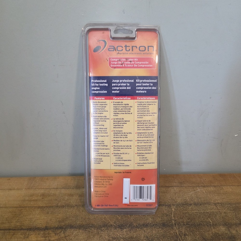 ACTRON COMPRESSION TESTER KIT CP7827 NEW