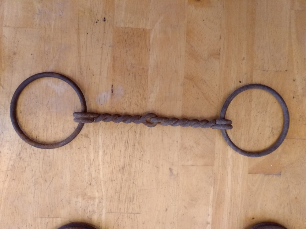 2 Vintage Twisted Wire Horse Bits