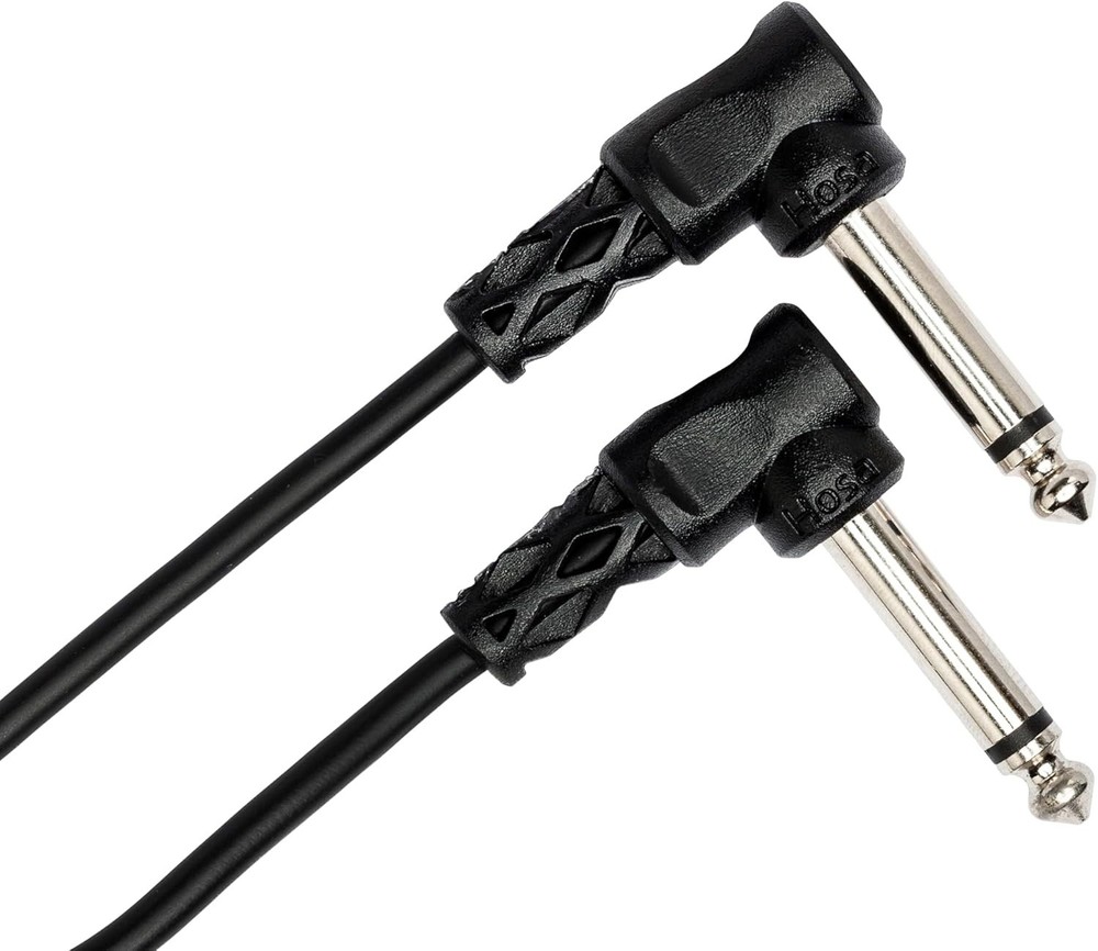 6-Inch Molded Right-Angle Guitar Patch Cable: Clear Tone & Noise Rejection