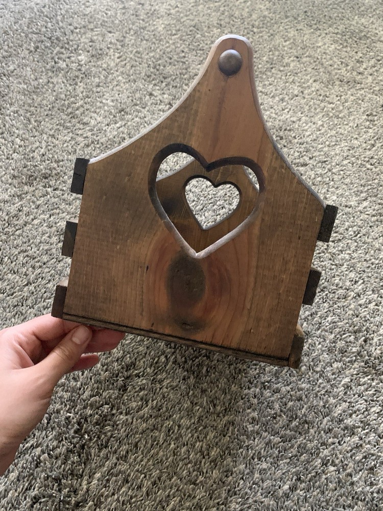 Vintage Wooden Heart Basket