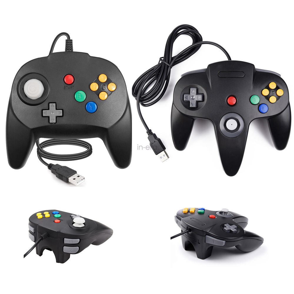 Classic Retro N64 64 Bit Game Console USB Wired Controller Gamepad for PC MAC OS