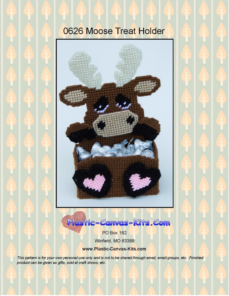Moose Treat Holder- Plastic Canvas Pattern or Kit