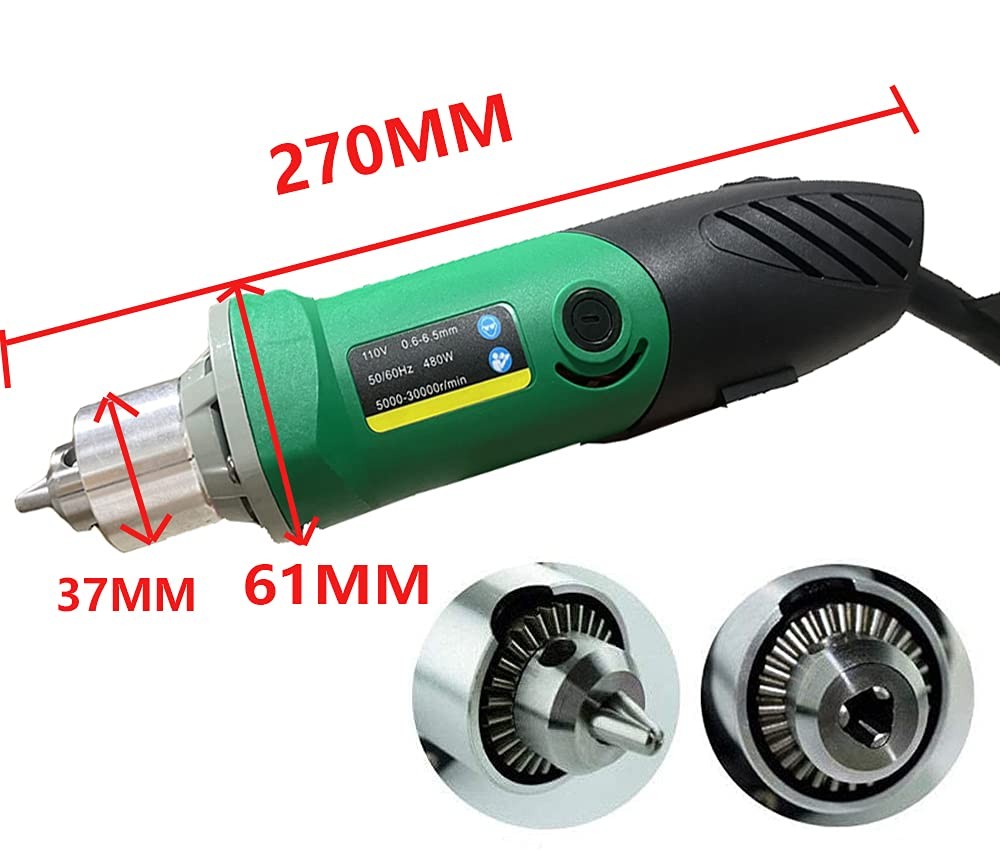 480W Rotary Tool Power Electric Die Multi-function Grinder Carver Set, 6 Step...