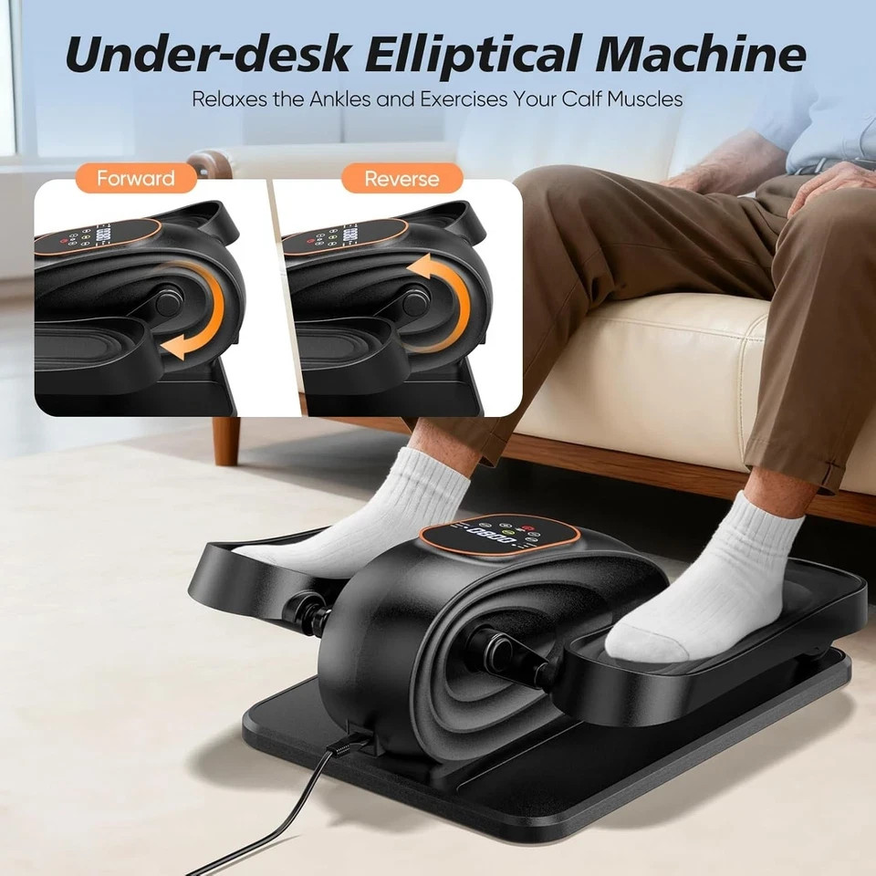 Under Desk Elliptical Motorized Leg Exerciser 15 Speeds LCD Remote Quiet