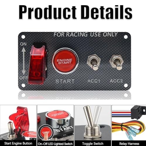 4-in-1 Universal 12V Racing Ignition Switch Panel 4 in 1 Ignition Switch Panel