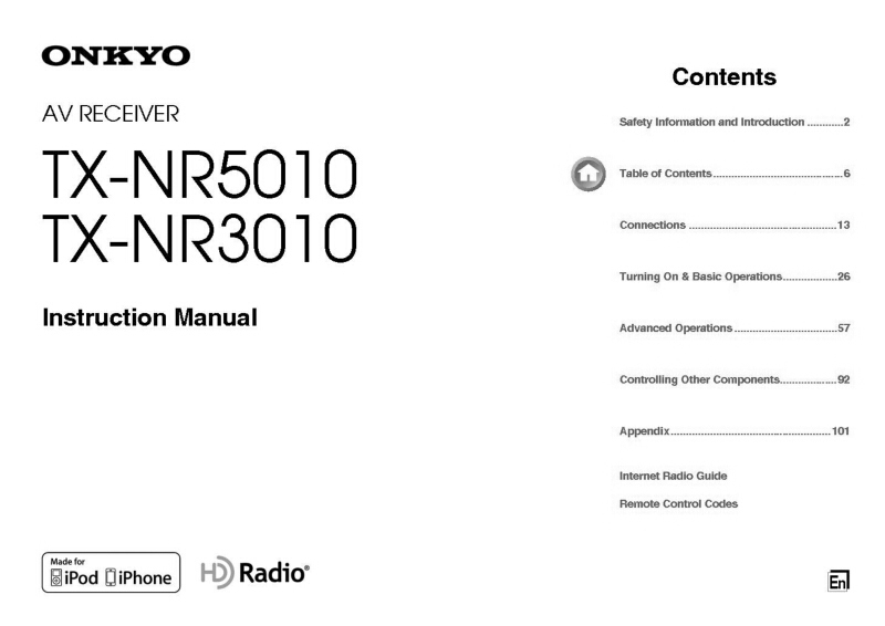 Onkyo Integra TX-NR3010 Receiver Owners Instruction Manual