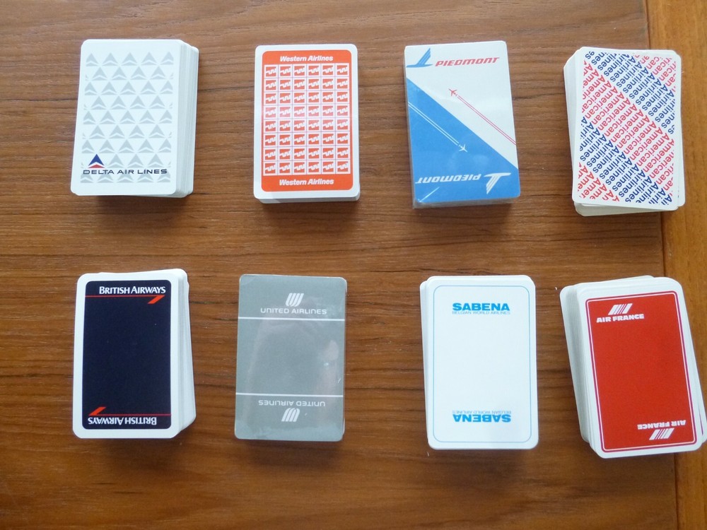 8 decks assorted Airline playing cards