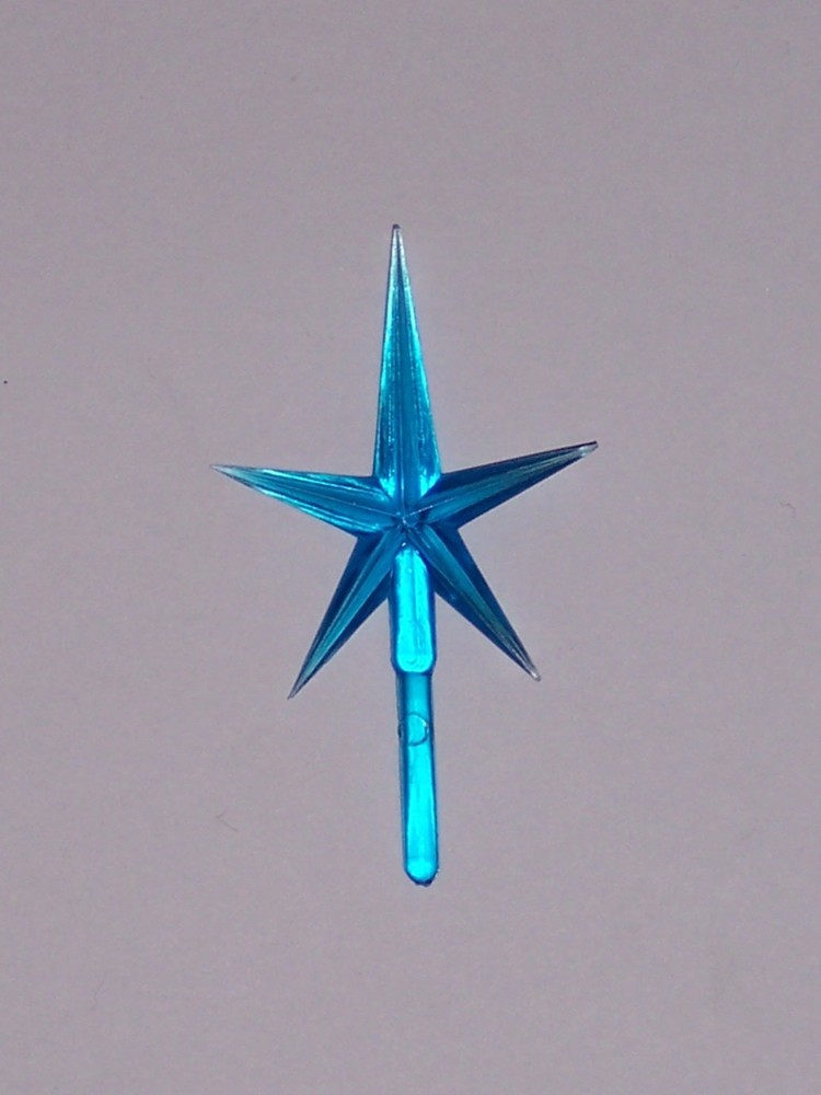 CERAMIC CHRISTMAS TREE PLASTIC STAR Topper Aqua (Medium Size)