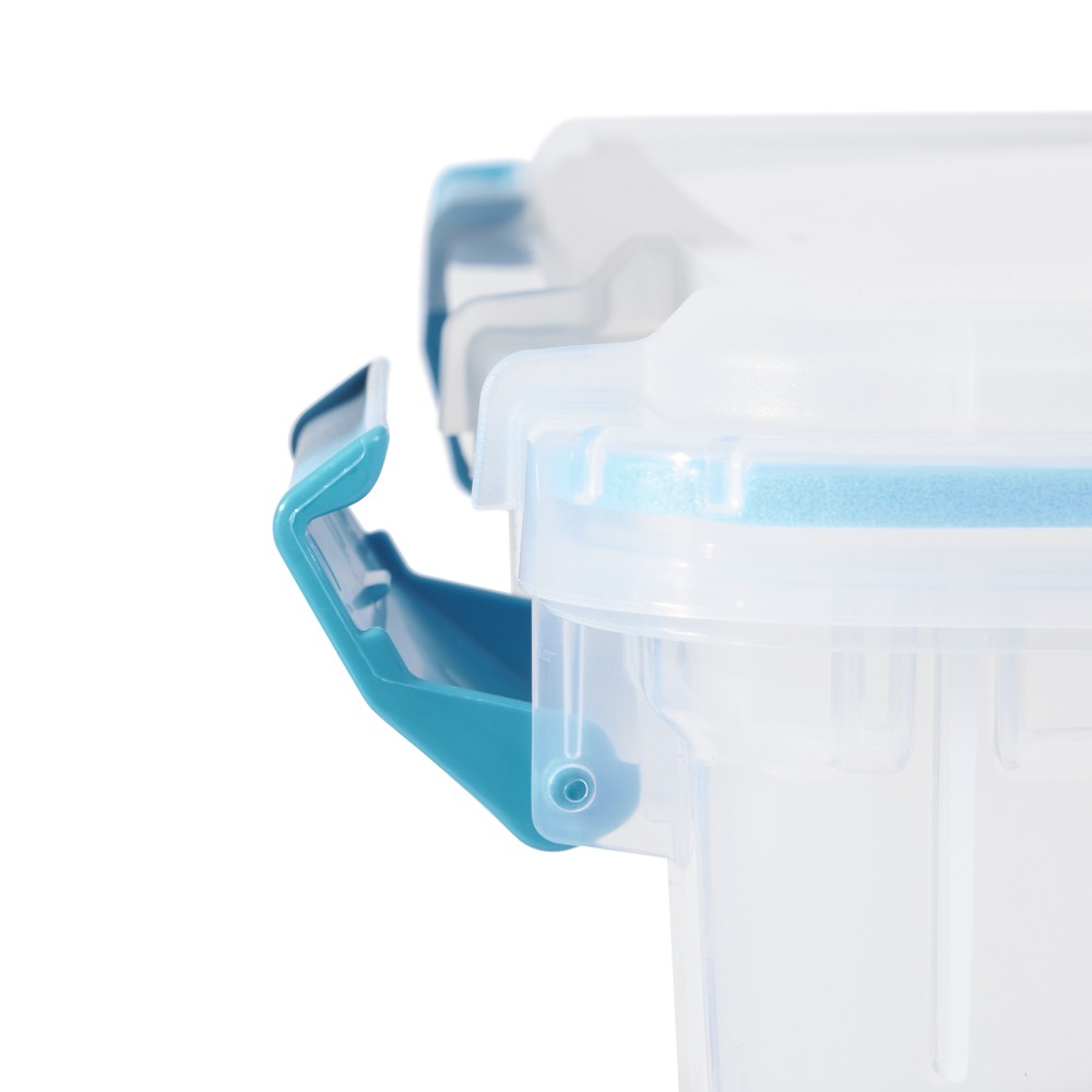 Sterilite 54-Qt Clear Plastic Stackable Storage Bin w/ Gasket Latch Lid, 12 Pack