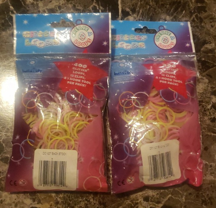 2 Pack Glitter Loops Bands (400 Per Packs)