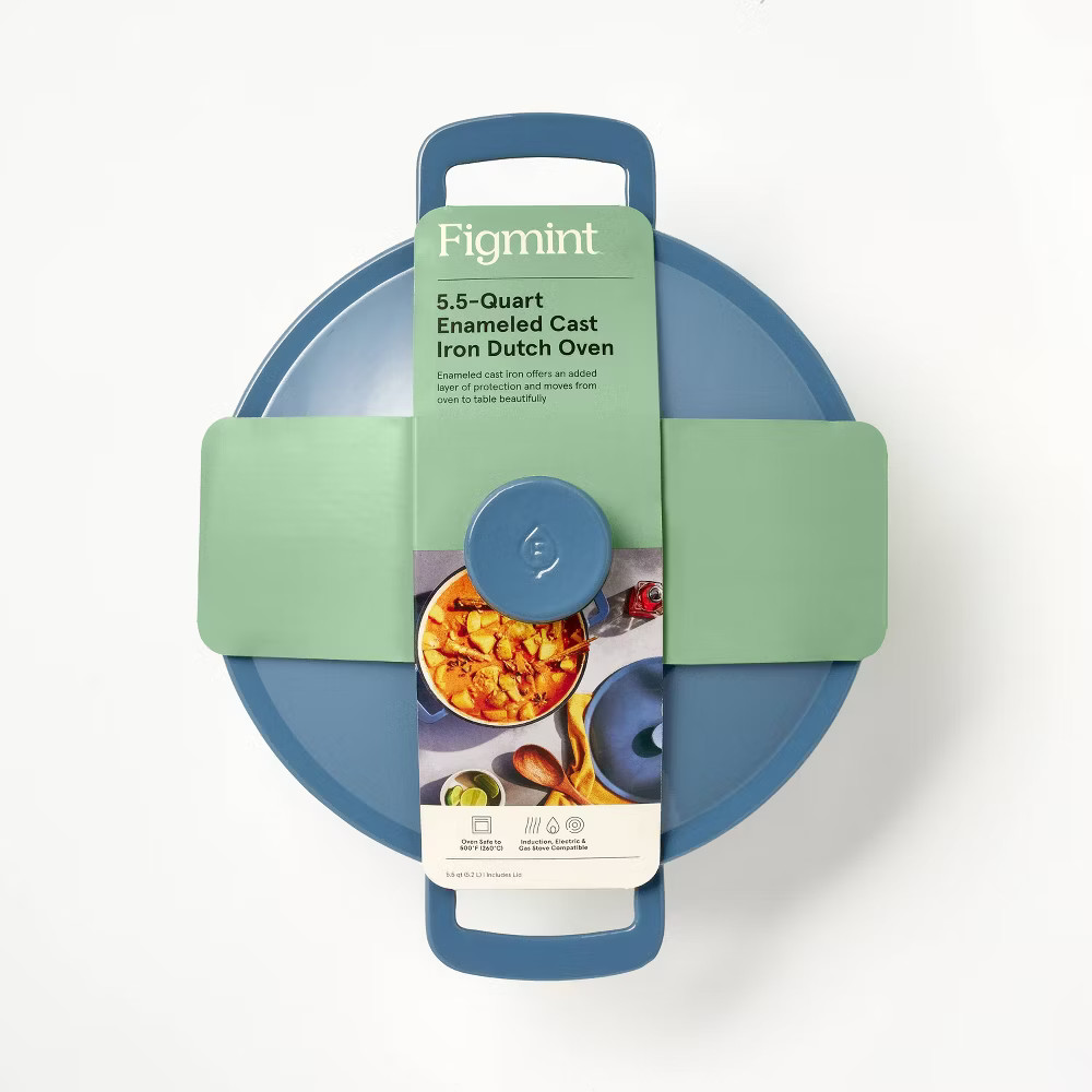 5.5qt Enamel Dutch Oven Blue - Figmint